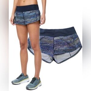 lululemon speed short size 2 multicolor stripped pattern